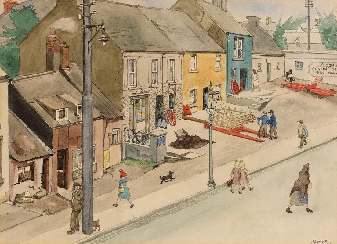 Harry Aaron Kernoff, Off Baggot Street, Ballsbridge (1943) at Morgan O'Driscoll Art Auctions