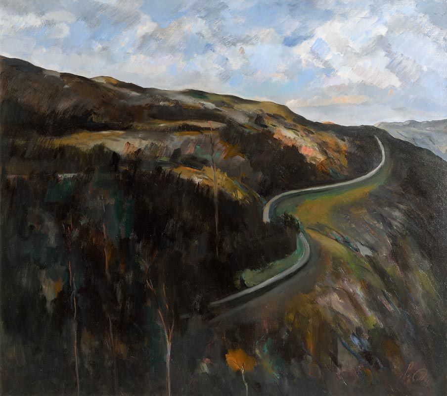 Peter Collis, The Road Above Lough Tay, Roundwood, Co. Wicklow at Morgan O'Driscoll Art Auctions