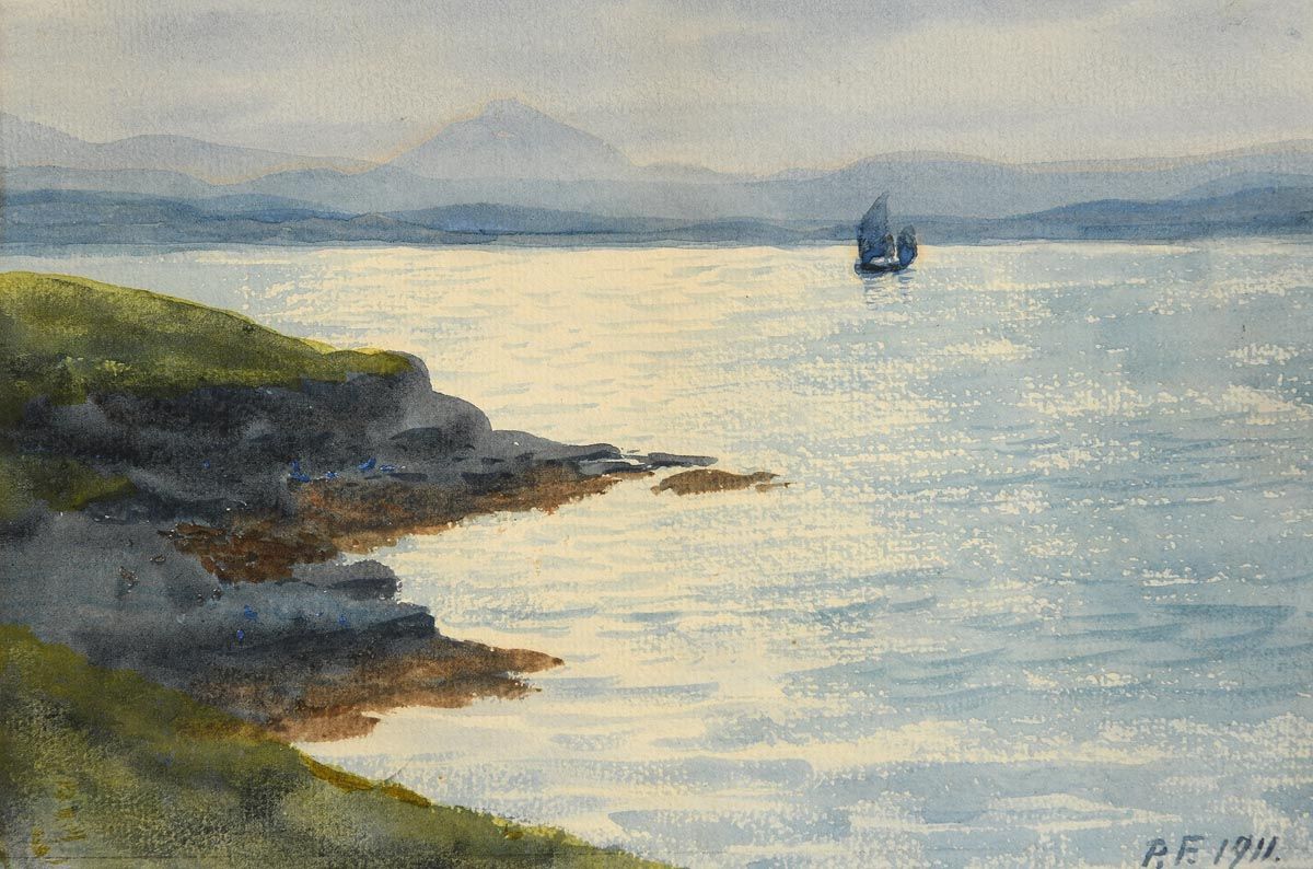 William Percy French, Boat in Seascape (1911) at Morgan O'Driscoll Art Auctions