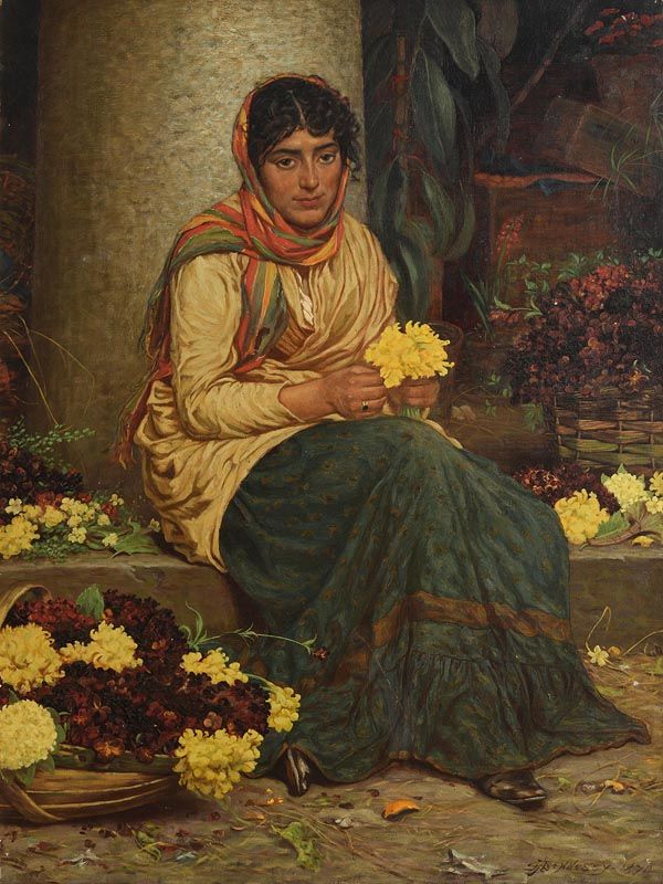 William John Hennessy, The Flower Seller (1874) at Morgan O'Driscoll Art Auctions