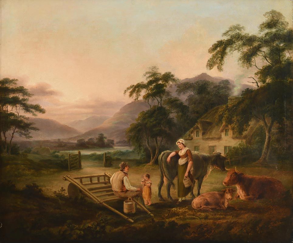 John George Mulvany, Family at Rest near Carlingford Lough (c.1826-1834) at Morgan O'Driscoll Art Auctions
