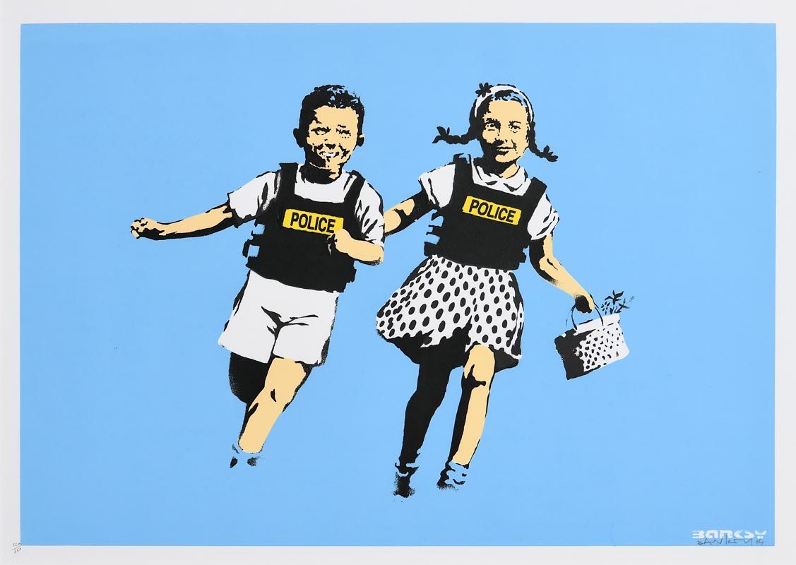 Banksy, Jack and Jill (Police Kids) (2005) at Morgan O'Driscoll Art Auctions