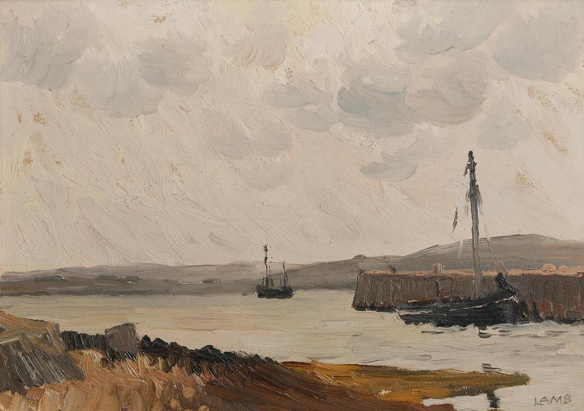 Charles Vincent Lamb, Turf Boat at Sruthn Harbour at Morgan O'Driscoll Art Auctions