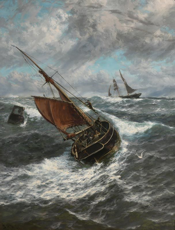 Thomas Rose Miles, Rounding the Bell Buoy at Morgan O'Driscoll Art Auctions