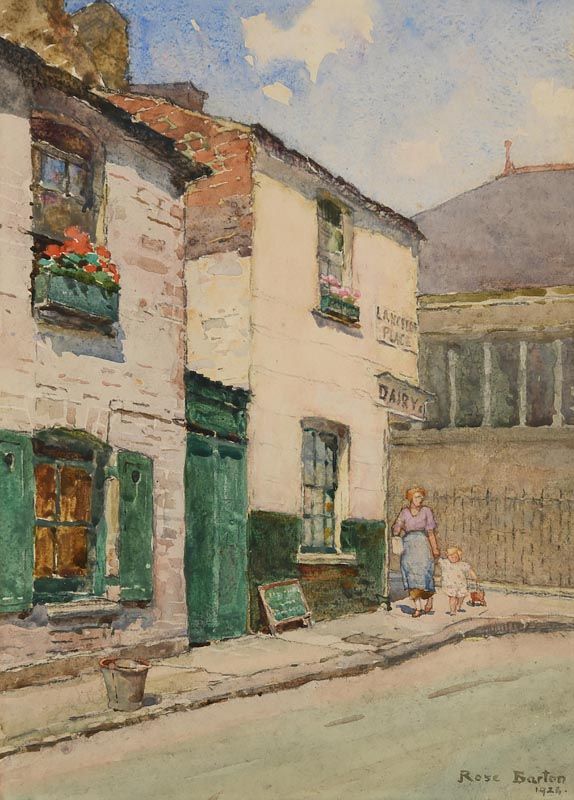 Rose Maynard Barton, Coming from the Dairy, Lancelot Place, London (Knightsbridge) (1924) at Morgan O'Driscoll Art Auctions