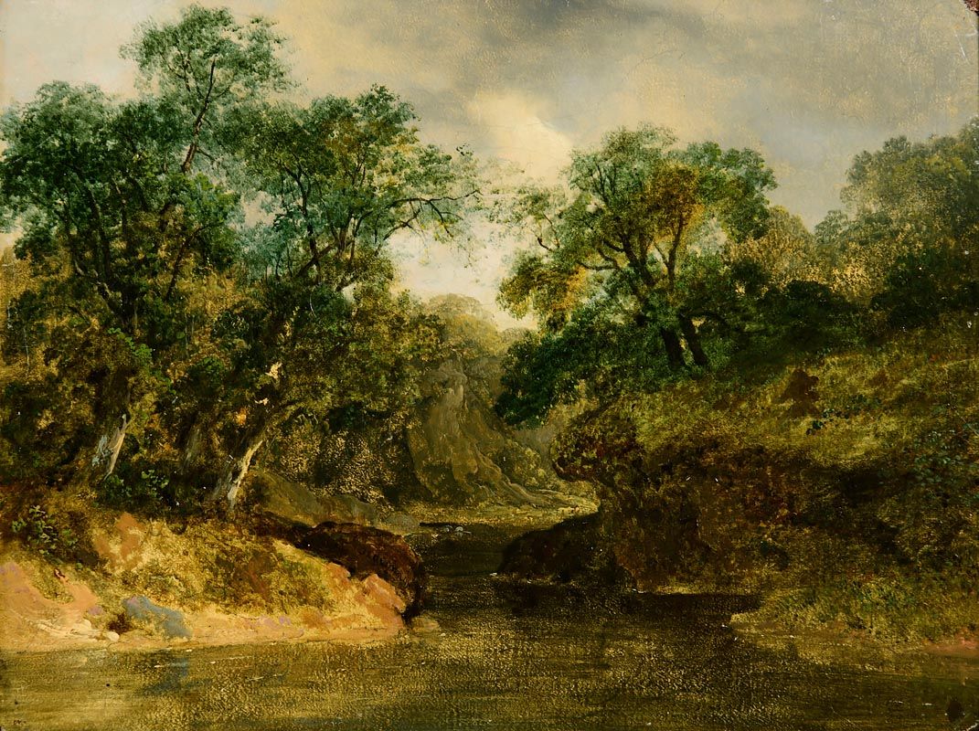 James Arthur O'Connor, Plein Air Study on the Dargle River at Morgan O'Driscoll Art Auctions