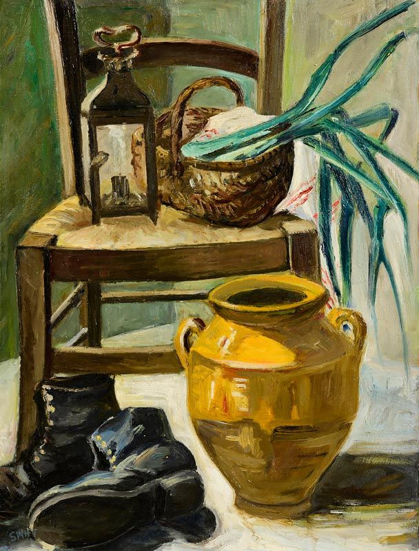 Patrick Swift, Still Life with Chair and Vase at Morgan O'Driscoll Art Auctions
