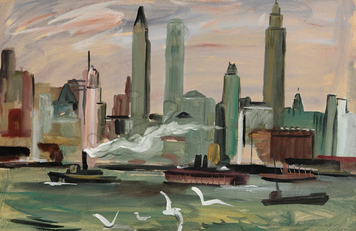 Norah Allison McGuinness, Manhattan Skyline (1939) at Morgan O'Driscoll Art Auctions