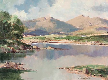 George Gillespie RUA (1924-1996), Landscape with Hills and Cottages at Morgan O'Driscoll Art Auctions