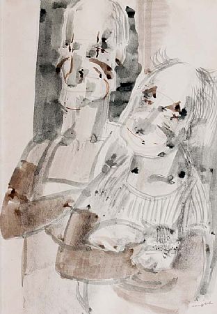 George Campbell RHA RUA (1917-1979), Two Clowns at Morgan O'Driscoll Art Auctions