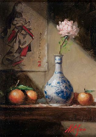Mat Grogan (20th/21st Century), Still Life - Flower in a Vase at Morgan O'Driscoll Art Auctions