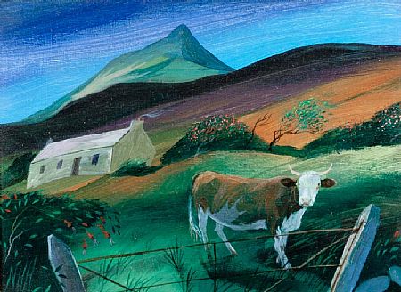 Nicholas Healy Hutchinson (b.1955), Cow and Cottage at Morgan O'Driscoll Art Auctions