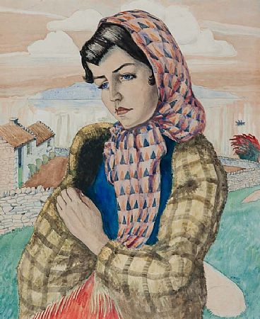 Harry Kernoff RHA (1900-1974), Portrait of a Girl with Shawl at Morgan O'Driscoll Art Auctions