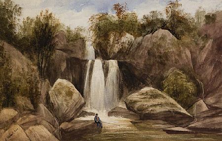 Andrew Nicholl RHA (1804-1886), Waterfall in Glenarm Park at Morgan O'Driscoll Art Auctions