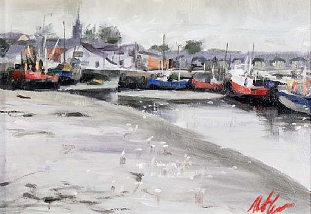 Mat Grogan (20th/21st Century), Gulls and Boats at Morgan O'Driscoll Art Auctions