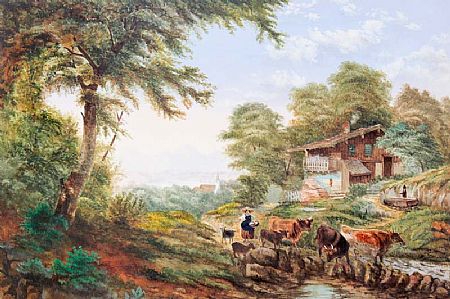 Continental School (19th Century), Herding Cattle at Morgan O'Driscoll Art Auctions