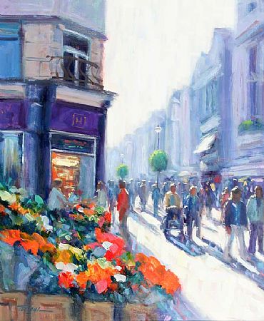 Norman Teeling (b.1944), Flower Sellers at Morgan O'Driscoll Art Auctions
