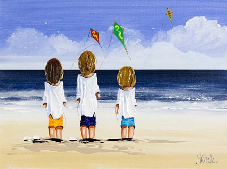 Michelle Carlin (20th/21st Century), The Three of Us with Kites at Morgan O'Driscoll Art Auctions