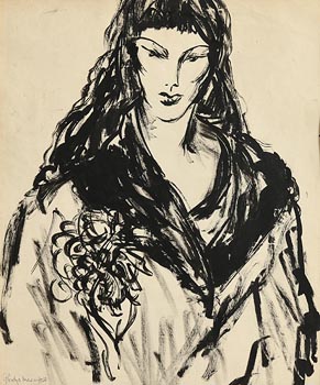 Lady with Dark Hair at Morgan O'Driscoll Art Auctions