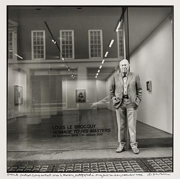 John Minihan, Ireland's Greatest Living Artist, Louis le Brocquy, Photographed in Mayfair, London, November 2006 at Morgan O'Driscoll Art Auctions