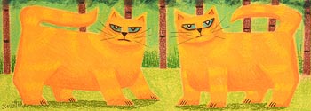 Graham Knuttel (1954-2023), Ginger Cats at Morgan O'Driscoll Art Auctions