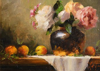 Mat Grogan, Still Life - Fruit and Flowers at Morgan O'Driscoll Art Auctions