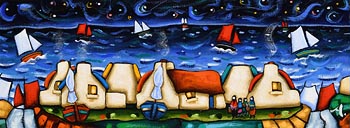Annie Robinson, Starlight Village by the Sea at Morgan O'Driscoll Art Auctions