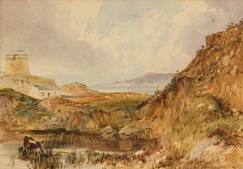 Samuel Frederick Brocas, Martello Tower on the Coast at Morgan O'Driscoll Art Auctions
