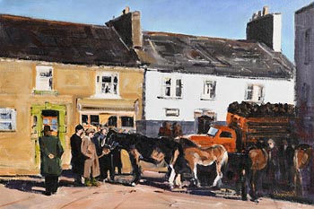 Michael Hanrahan, Selling Horses and Turf in Kinvara, Co. Galway at Morgan O'Driscoll Art Auctions