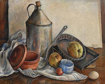 Hilda Van Stockum, Still Life with Apples and Tin Can at Morgan O'Driscoll Art Auctions