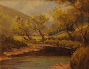 Charles J. McAuley RUA ARSA (1900-1999), Stream by the Farmstead at Morgan O'Driscoll Art Auctions