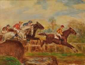 Gretta Bowen (1880-1981), Over The Jump at Morgan O'Driscoll Art Auctions