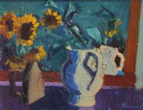 Brian Ballard RUA (b.1943), Sunflowers With Iron at Morgan O'Driscoll Art Auctions