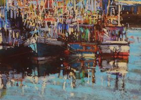 Dave West (20th/21st Century), Moored to the Quay at Morgan O'Driscoll Art Auctions