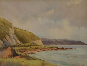 George Gillespie RUA (1924-1996), Garron Point, Antrim Coast Road at Morgan O'Driscoll Art Auctions