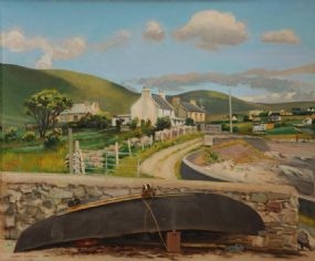 Carey Clarke PPRHA (b.1936), Beached Curragh, Achill Isand at Morgan O'Driscoll Art Auctions
