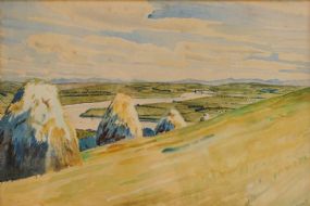 Harry Kernoff RHA (1900-1974), Evening Foynes Co. Limerick 1929,Robertstown River, Foynes, Co.Limerick 1929 at Morgan O'Driscoll Art Auctions