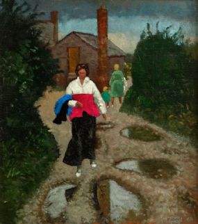 Patrick Leonard HRHA (1918-2005), Old Mill Lane Skerries After Rain at Morgan O'Driscoll Art Auctions