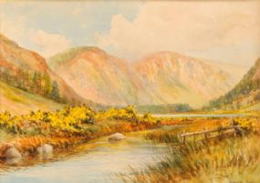 Howard Knee (1899-1971), River and Mountain Landscape at Morgan O'Driscoll Art Auctions