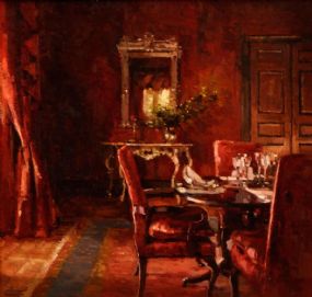 Mark O'Neill (b.1963), Little Diningroom Red at Morgan O'Driscoll Art Auctions