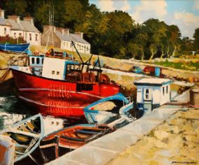 Denis Orme Shaw (20th/21st Century), Roundstone, Connemara, Co Galway at Morgan O'Driscoll Art Auctions
