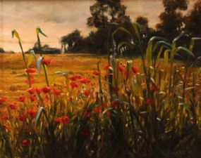 Henry McGrane (b.1969), Landscape with Poppies at Morgan O'Driscoll Art Auctions
