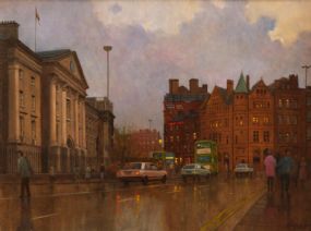 Padraig Lynch (b.1936), November Evening College Green at Morgan O'Driscoll Art Auctions
