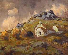 Lillian Lucy Davidson ARHA (1893-1954), Connemara Cottage with Haystacks & Peat at Morgan O'Driscoll Art Auctions