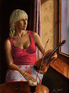Ted Jones (b.1952), Mary The Fiddler at Morgan O'Driscoll Art Auctions