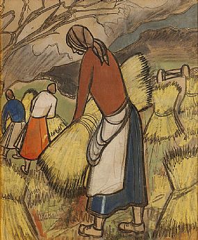 Markey Robinson (1918-1999), Stacking Hay at Morgan O'Driscoll Art Auctions