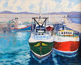 Denis Orme Shaw (b.1944), Fishing Boats at Morgan O'Driscoll Art Auctions