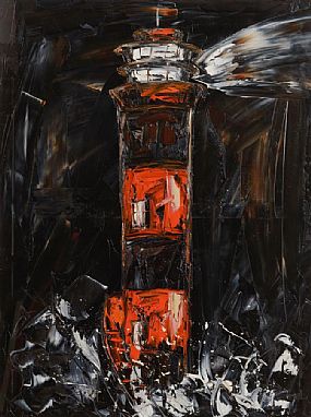 Michael Smyth (b.1961), Lighthouse at Night at Morgan O'Driscoll Art Auctions