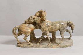 P. Milne (19th Century), Two Horses on Rockery Mound at Morgan O'Driscoll Art Auctions