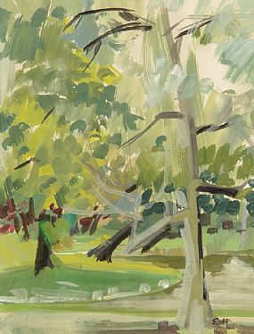 Evie Hone, Trees by a Lake at Morgan O'Driscoll Art Auctions